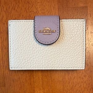 Coach Cream and Lavender Card Holder